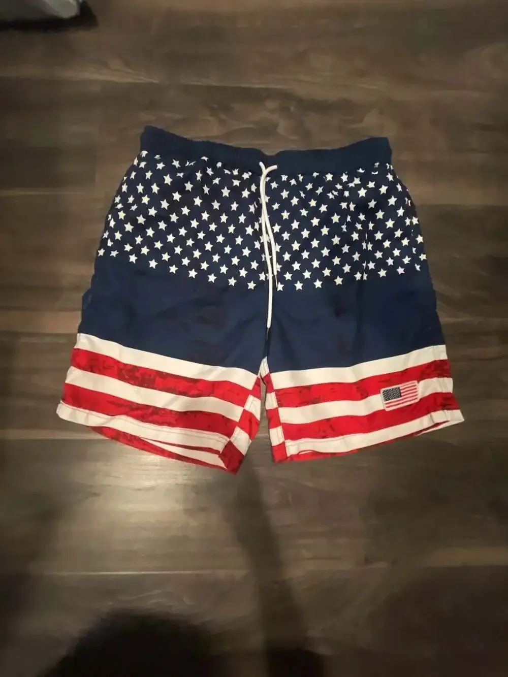 Spicy Tuna Men's USA American Flag Print Swim Trunks